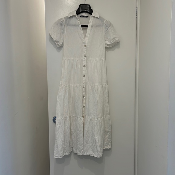 Zara Dresses & Skirts - White linen dress